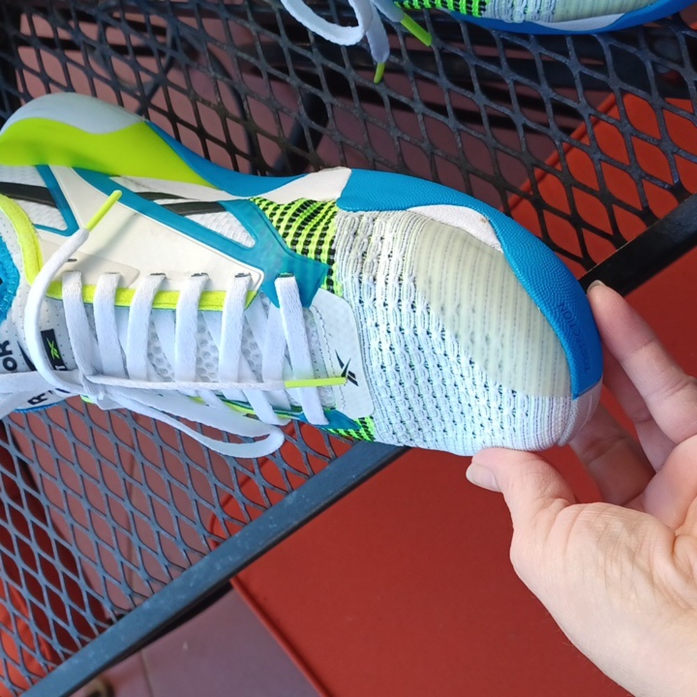 Reebok Nano Court White and Blue Sneakers with Digital lime Accents size 8 - Picture 5 of 10